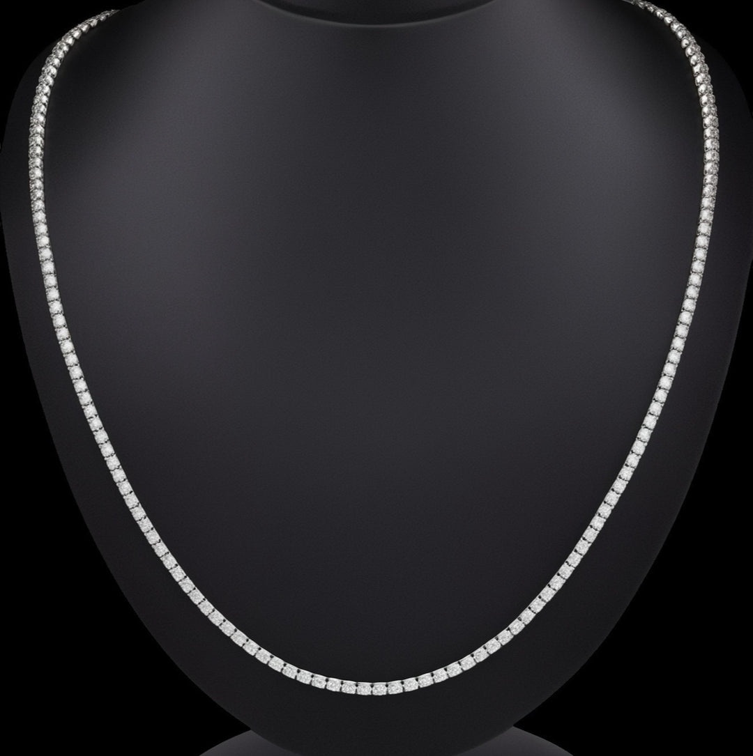 Collana Tennis in oro bianco 18k e diamanti naturali