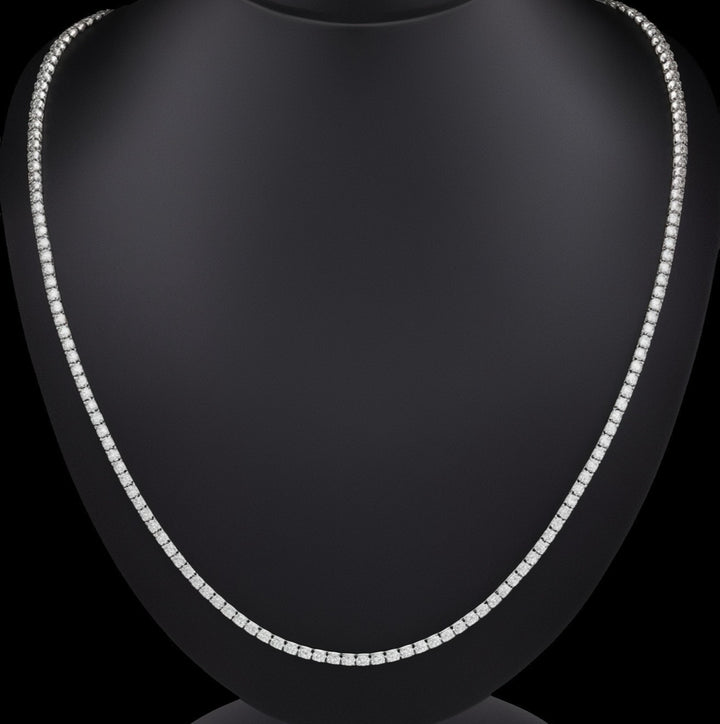 Collana Tennis in oro bianco 18k e diamanti naturali